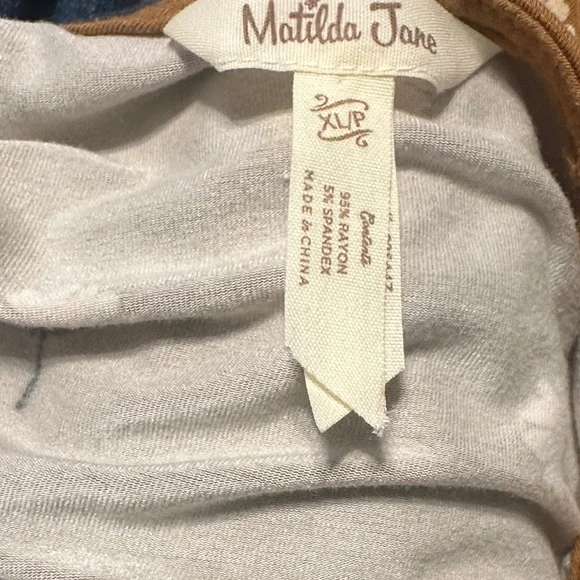 Matilda Jane Up in Front Romper Jumpsuit Brown Mustard Yellow and Floral SiE XL - Picture 5 of 6